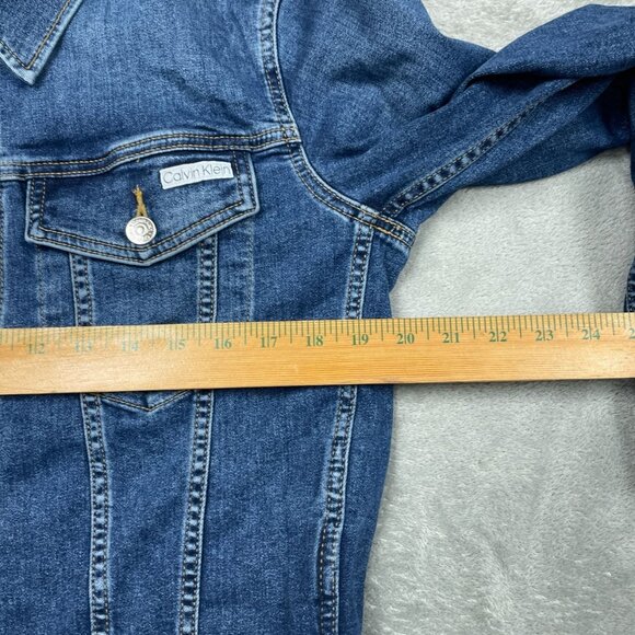 Calvin Klein Womens Denim Jacket Medium Blue d0162 - Picture 7 of 10